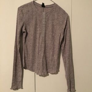 💚 5 for $15! 💚 Henley Style Gray Long Sleeve Top
